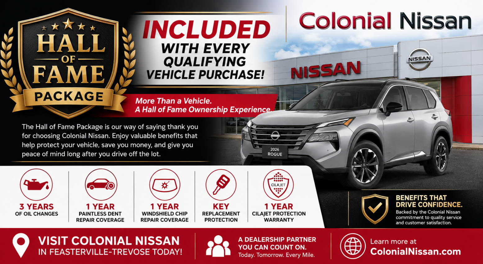 Colonial Nissan Hall of Fame Package ownership benefits