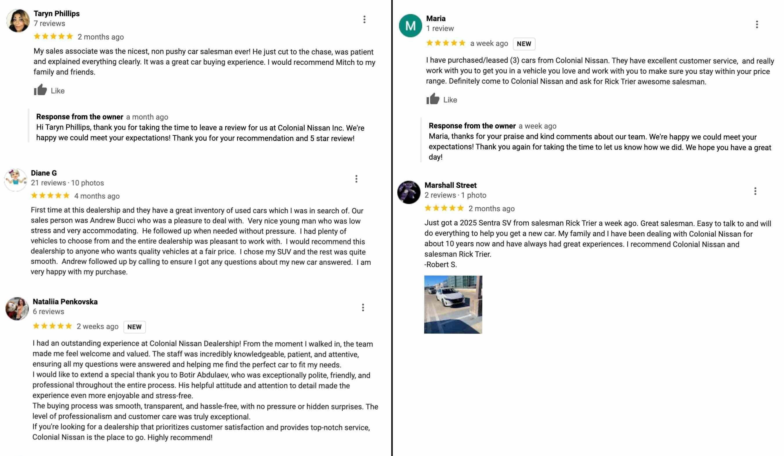 Awesome reviews of COLONIAL NISSAN PA in Feasterville PA