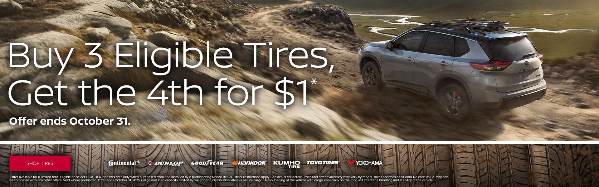 Buy 3 Eligible Tires, Get the 4th for $1*